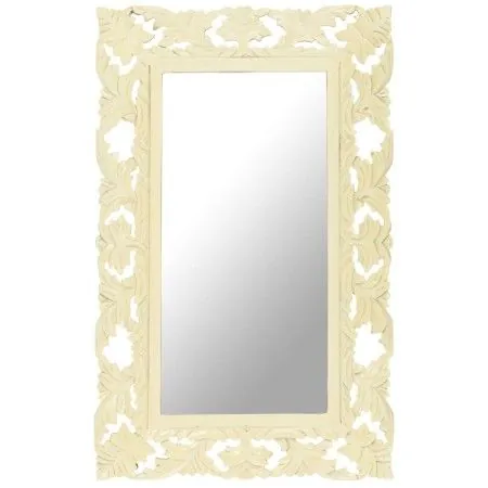 Hand carved mirror solid white mango wood 80x50 cm by vidaXL, Mirrors - Ref: Foro24-321642, Price: 79,29 €, Discount: %