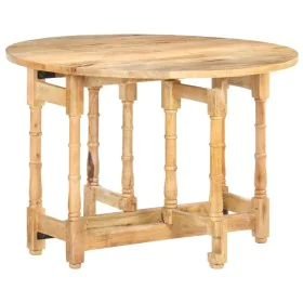 Mesa de comedor redonda de madera maciza de mango 110x76 cm de vidaXL, Mesas de cocina y de comedor - Ref: Foro24-321699, Pre...