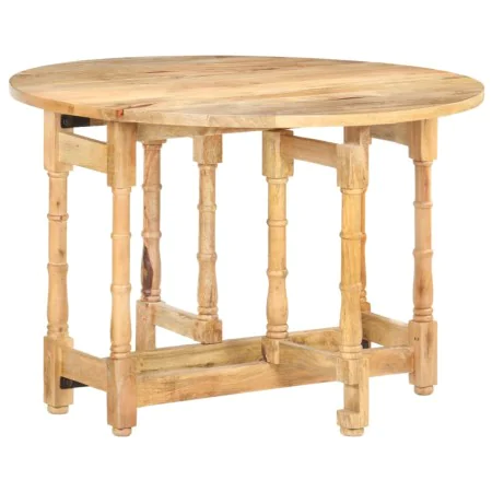 Round solid mango wood dining table 110x76 cm by vidaXL, Kitchen and dining tables - Ref: Foro24-321699, Price: 222,53 €, Dis...