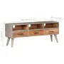 TV-Schrank aus massivem, rauem Mangoholz, grau, 130 x 35 x 51 cm von vidaXL, TV-Möbel - Ref: Foro24-321805, Preis: 182,59 €, ...