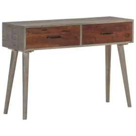 Solid gray mango wood console table 110x35x75 cm by vidaXL, Side tables - Ref: Foro24-321807, Price: 141,28 €, Discount: %