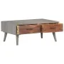 Solid gray rough mango wood coffee table 100x60x40 cm by vidaXL, Coffee table - Ref: Foro24-321808, Price: 154,21 €, Discount: %