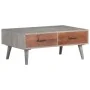 Solid gray rough mango wood coffee table 100x60x40 cm by vidaXL, Coffee table - Ref: Foro24-321808, Price: 154,21 €, Discount: %