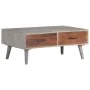 Solid gray rough mango wood coffee table 100x60x40 cm by vidaXL, Coffee table - Ref: Foro24-321808, Price: 154,21 €, Discount: %