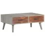 Solid gray rough mango wood coffee table 100x60x40 cm by vidaXL, Coffee table - Ref: Foro24-321808, Price: 154,21 €, Discount: %
