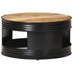 Solid black rough mango wood coffee table 68x68x36 cm by vidaXL, Coffee table - Ref: Foro24-321931, Price: 201,69 €, Discount: %