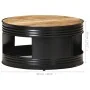Solid black rough mango wood coffee table 68x68x36 cm by vidaXL, Coffee table - Ref: Foro24-321931, Price: 201,69 €, Discount: %