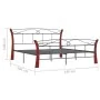 Black metal bed frame 140x200 cm by vidaXL, Beds and slatted bases - Ref: Foro24-324879, Price: 143,59 €, Discount: %