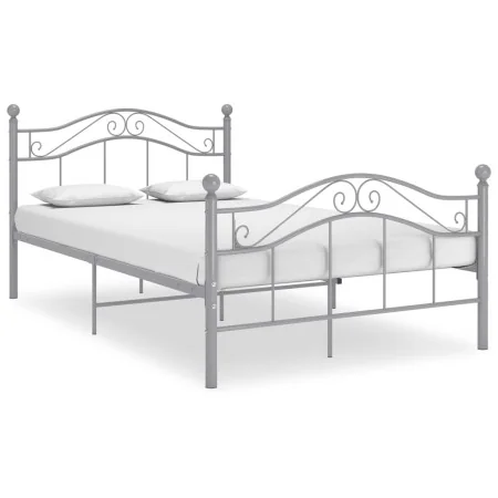 Estructura de cama de metal gris 120x200 cm de vidaXL, Camas y somieres - Ref: Foro24-324996, Precio: 118,12 €, Descuento: %
