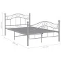 Estructura de cama de metal gris 120x200 cm de vidaXL, Camas y somieres - Ref: Foro24-324996, Precio: 118,12 €, Descuento: %