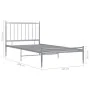 Estructura de cama de metal gris 100x200 cm de vidaXL, Camas y somieres - Ref: Foro24-325014, Precio: 115,80 €, Descuento: %
