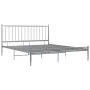 Gray metal bed frame 140x200 cm by vidaXL, Beds and slatted bases - Ref: Foro24-325020, Price: 144,30 €, Discount: %