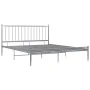 Estructura de cama de metal gris 200x200 cm de vidaXL, Camas y somieres - Ref: Foro24-325029, Precio: 156,25 €, Descuento: %