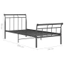 Schwarzer Metallbettrahmen 90x200 cm von vidaXL, Betten und Lattenroste - Ref: Foro24-325030, Preis: 70,40 €, Rabatt: %