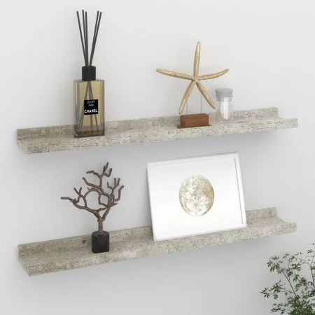 Wall shelves 2 units concrete gray 60x9x3 cm by vidaXL, Shelves and shelves - Ref: Foro24-326700, Price: 23,15 €, Discount: %