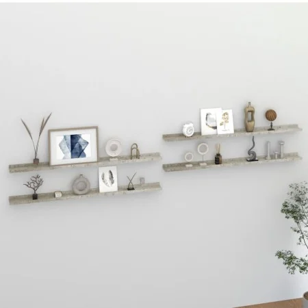 Wandregale 4 Einheiten betongrau 115x9x3 cm von vidaXL, Regale und Regale - Ref: Foro24-326708, Preis: 37,64 €, Rabatt: %