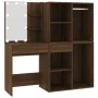 Schminktisch mit LED und eichenbraunem Sperrholzschrank von vidaXL, Schlafzimmerkommoden - Ref: Foro24-3120190, Preis: 212,38...