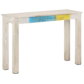 Rough white mango wood console table 115x35x77 cm by vidaXL, Side tables - Ref: Foro24-323556, Price: 83,83 €, Discount: %