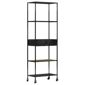 Rough mango wood and iron shelf 60x35x180 cm by vidaXL, Bookcases and shelves - Ref: Foro24-323735, Price: 134,59 €, Discount: %