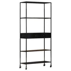 Rough mango wood and iron shelf 80x35x180 cm by vidaXL, Bookcases and shelves - Ref: Foro24-323734, Price: 144,96 €, Discount: %