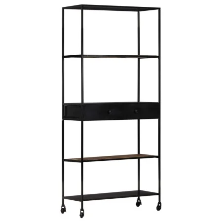 Rough mango wood and iron shelf 80x35x180 cm by vidaXL, Bookcases and shelves - Ref: Foro24-323734, Price: 144,82 €, Discount: %