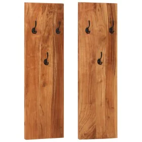 Wandgarderoben 2 Stk. massives Akazienholz 36x3x110 cm von vidaXL, Hut- und Garderobenständer - Ref: Foro24-337068, Preis: 98...