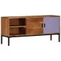 Solid acacia wood TV cabinet honey brown and gray 110x30x50 cm by vidaXL, TV Furniture - Ref: Foro24-337076, Price: 122,13 €,...