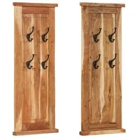 Coat racks, 2 units, solid acacia wood, 38x100 cm by vidaXL, Hat and coat racks - Ref: Foro24-337854, Price: 121,02 €, Discou...