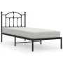 Bed frame with black metal headboard 90x200 cm by vidaXL, Beds and slatted bases - Ref: Foro24-353432, Price: 76,12 €, Discou...