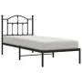 Bed frame with black metal headboard 90x200 cm by vidaXL, Beds and slatted bases - Ref: Foro24-353432, Price: 76,12 €, Discou...