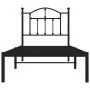 Bed frame with black metal headboard 90x200 cm by vidaXL, Beds and slatted bases - Ref: Foro24-353432, Price: 76,12 €, Discou...