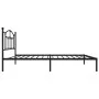 Bed frame with black metal headboard 90x200 cm by vidaXL, Beds and slatted bases - Ref: Foro24-353432, Price: 76,12 €, Discou...