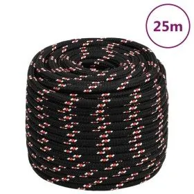 Black polypropylene boat rope 16 mm 25 m by vidaXL, Ropes and metal cords - Ref: Foro24-152360, Price: 33,89 €, Discount: %