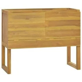 Solid teak wood bathroom cabinet 90x45x75 cm by vidaXL, Lockers and storage cabinets - Ref: Foro24-338248, Price: 119,89 €, D...