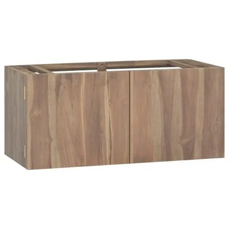 Teak solid wood wall-mounted bathroom cabinet 90x39x40 cm by vidaXL, Lockers and storage cabinets - Ref: Foro24-338254, Price...