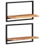 Wandregale 2 Einheiten aus massivem Akazienholz 60x25x35 cm von vidaXL, Regale und Regale - Ref: Foro24-338459, Preis: 62,92 ...