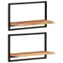 Wandregale 2 Einheiten aus massivem Akazienholz 60x25x35 cm von vidaXL, Regale und Regale - Ref: Foro24-338459, Preis: 62,92 ...