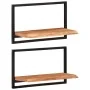 Wandregale 2 Einheiten aus massivem Akazienholz 60x25x35 cm von vidaXL, Regale und Regale - Ref: Foro24-338459, Preis: 62,92 ...