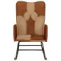 Schaukelstuhl aus echtem Leder und braunem Canvas von vidaXL, Schaukelstühle - Ref: Foro24-339691, Preis: 123,47 €, Rabatt: %