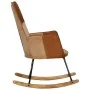 Schaukelstuhl aus echtem Leder und braunem Canvas von vidaXL, Schaukelstühle - Ref: Foro24-339691, Preis: 123,47 €, Rabatt: %