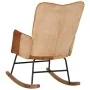 Schaukelstuhl aus echtem Leder und braunem Canvas von vidaXL, Schaukelstühle - Ref: Foro24-339691, Preis: 123,47 €, Rabatt: %