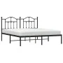 Bed frame with black metal headboard 183x213 cm by vidaXL, Beds and slatted bases - Ref: Foro24-353444, Price: 125,11 €, Disc...