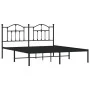 Bed frame with black metal headboard 183x213 cm by vidaXL, Beds and slatted bases - Ref: Foro24-353444, Price: 125,11 €, Disc...