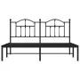 Bed frame with black metal headboard 183x213 cm by vidaXL, Beds and slatted bases - Ref: Foro24-353444, Price: 125,11 €, Disc...
