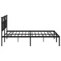 Bed frame with black metal headboard 183x213 cm by vidaXL, Beds and slatted bases - Ref: Foro24-353444, Price: 125,11 €, Disc...