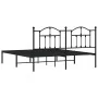 Bed frame with black metal headboard 183x213 cm by vidaXL, Beds and slatted bases - Ref: Foro24-353444, Price: 125,11 €, Disc...