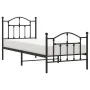 Bed frame with headboard and black metal footboard 80x200 cm by vidaXL, Beds and slatted bases - Ref: Foro24-353448, Price: 9...