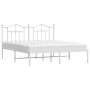Estructura de cama de metal con cabecero blanco 183x213 cm de vidaXL, Camas y somieres - Ref: Foro24-353493, Precio: 107,22 €...