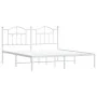 Estructura de cama de metal con cabecero blanco 183x213 cm de vidaXL, Camas y somieres - Ref: Foro24-353493, Precio: 107,22 €...