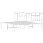 Estructura de cama de metal con cabecero blanco 183x213 cm de vidaXL, Camas y somieres - Ref: Foro24-353493, Precio: 107,22 €...